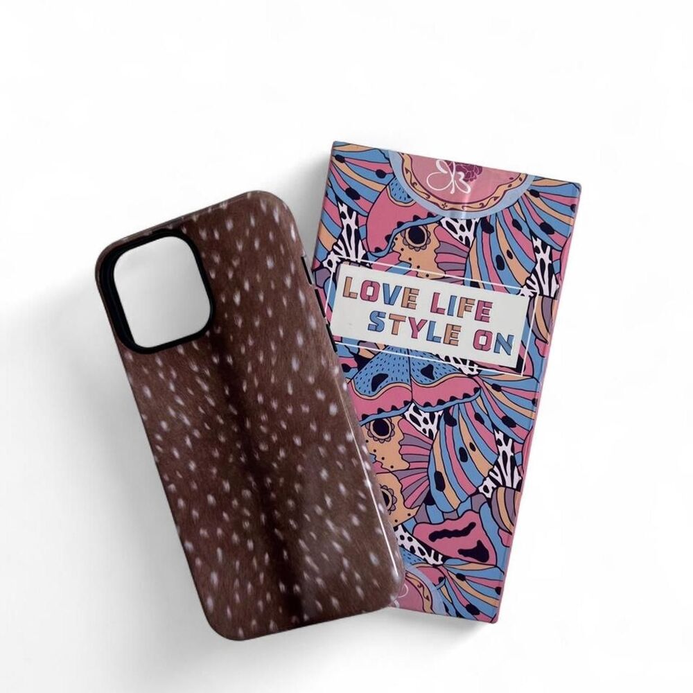 Brown Fawn Print iPhone Case Protective Phone Cover - Picture 5 of 6